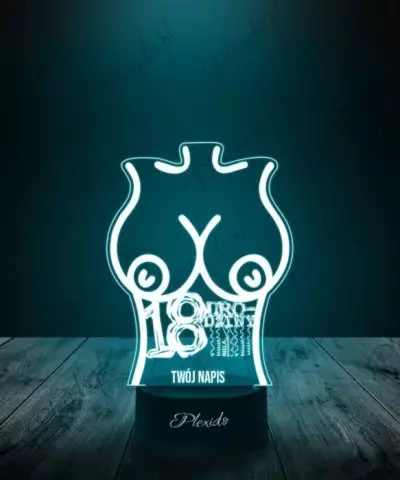Lampka LED 3D Plexido Prezent Na 18 Urodziny Śmieszny - 2