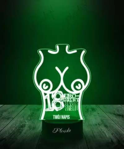 Lampka LED 3D Plexido Prezent Na 18 Urodziny Śmieszny - 3