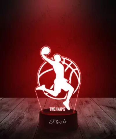 Lampka LED 3D Plexido Prezent Sport Koszykówka Wsad - 2