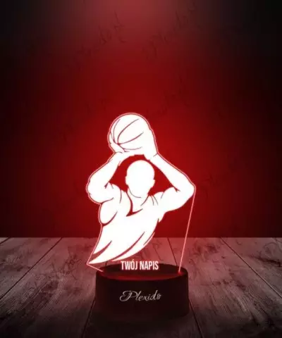 Lampka LED 3D Plexido Prezent Sport Koszykówka Rzut - 3