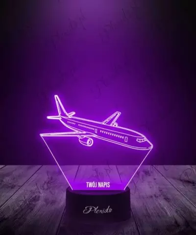 Lampka LED 3D Plexido Prezent Dla Pilota Samolot Pasażerski - 3