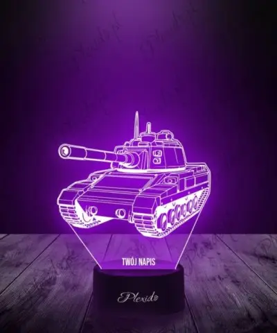 Lampka LED 3D Plexido Prezent Czołg Wóz Bojowy - 2