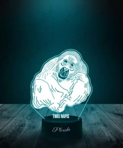 Lampka LED 3D Plexido Prezent Małpa Orangutan - 3