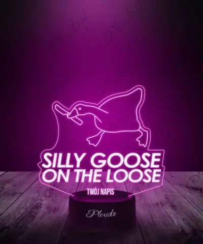 Lampka LED 3D Plexido Prezent Silly Goose Gęś - 3