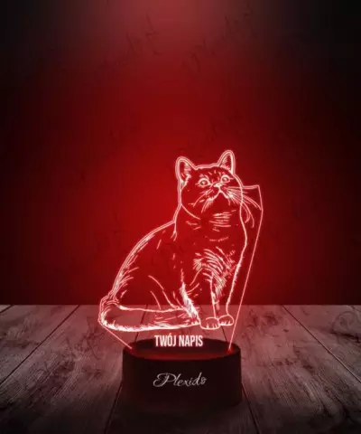 Lampka LED 3D Plexido Prezent Kot Brytyjski - 1