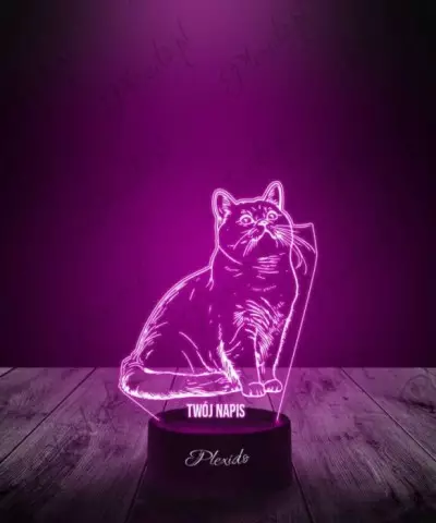 Lampka LED 3D Plexido Prezent Kot Brytyjski - 2