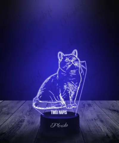 Lampka LED 3D Plexido Prezent Kot Brytyjski - 3