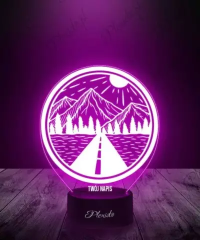Lampka LED 3D Plexido Prezent Podróże Góry - 3