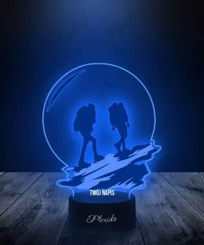 Lampka LED 3D Plexido Prezent Góry Turyści - 1