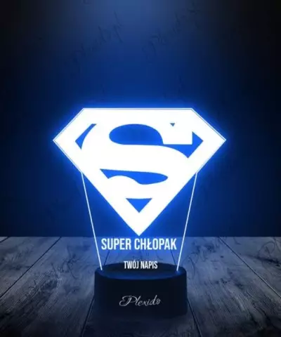 Lampka LED 3D Plexido Prezent Dzień Chłopaka Super Chłopak - 3
