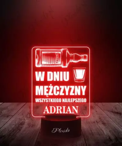 Lampka LED 3D Plexido Prezent Dzień Mężczyzny Życzenia - 3
