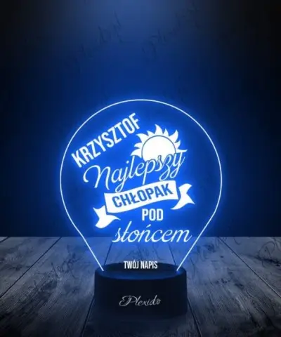 Lampka LED 3D Plexido Prezent Dzień Chłopaka Najlepszy Chłopak - 2