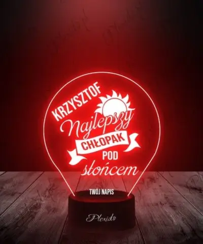 Lampka LED 3D Plexido Prezent Dzień Chłopaka Najlepszy Chłopak - 3