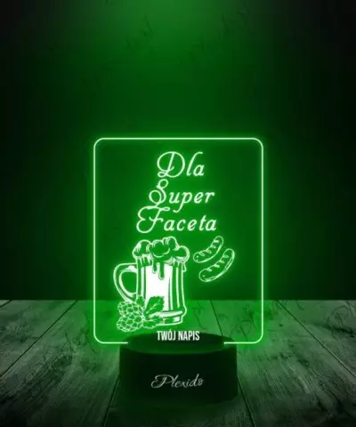 Lampka LED 3D Plexido Prezent Dzień Chłopaka Piwo - 2