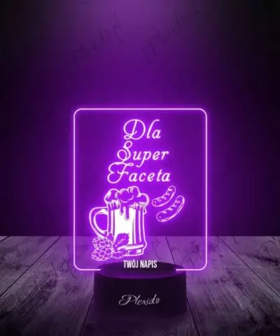 Lampka LED 3D Plexido Prezent Dzień Chłopaka Piwo - 3