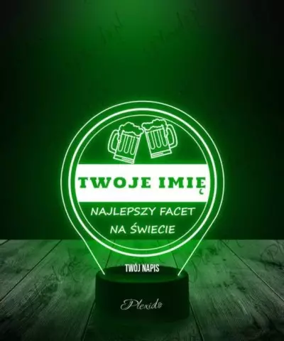 Lampka LED 3D Plexido Prezent Dzień Mężczyzny Piwa - 1