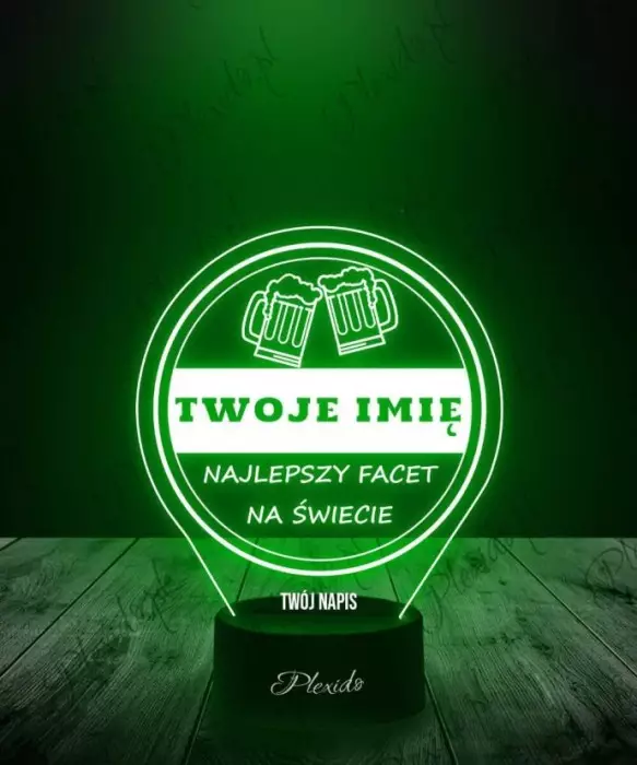 Lampka LED 3D Plexido Prezent Dzień Mężczyzny Piwa - 1