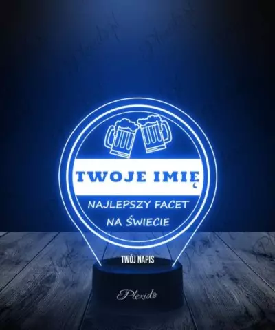 Lampka LED 3D Plexido Prezent Dzień Mężczyzny Piwa - 2