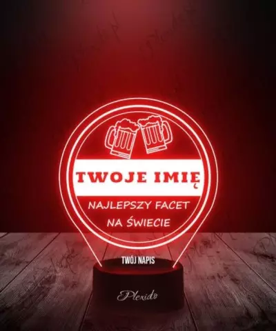 Lampka LED 3D Plexido Prezent Dzień Mężczyzny Piwa - 3