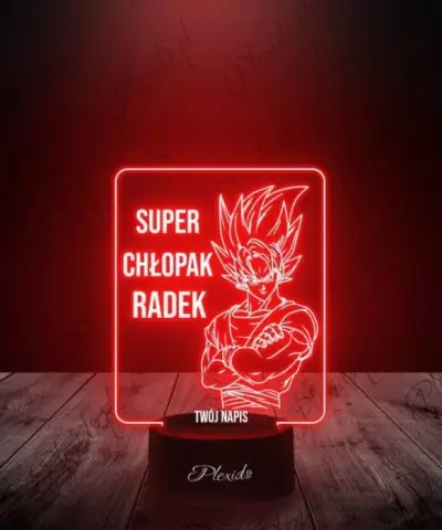 Lampka LED 3D Plexido Prezent Dzień Chłopaka Dragon Ball Goku - 3