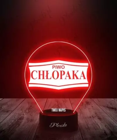 Lampka LED 3D Plexido Prezent Piwo Chłopaka - 2