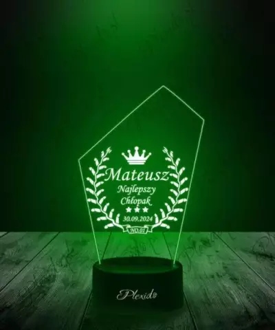Lampka LED 3D Plexido Prezent Dzień Chłopaka Najlepszy Chłopak - 2