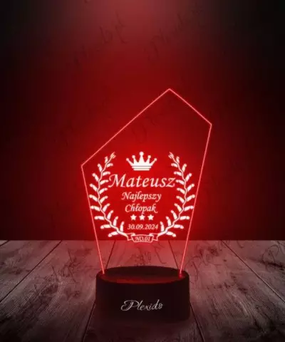 Lampka LED 3D Plexido Prezent Dzień Chłopaka Najlepszy Chłopak - 3