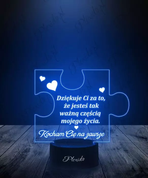 Lampka LED 3D Plexido Prezent Puzzel Miłość - 1