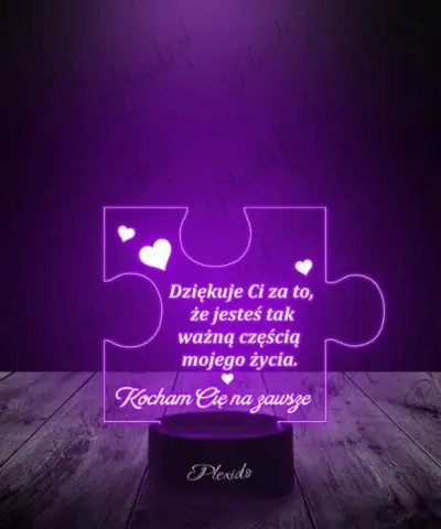 Lampka LED 3D Plexido Prezent Puzzel Miłość - 2