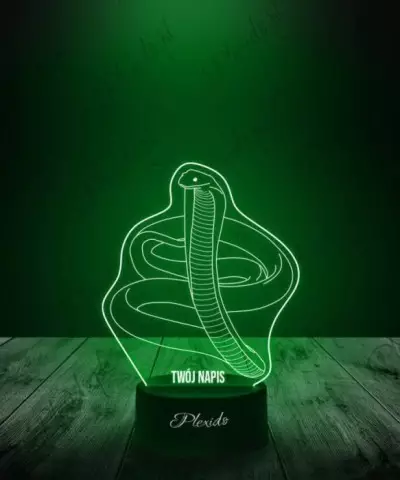 Lampka LED 3D Plexido Prezent Gad Wąż Kobra - 3