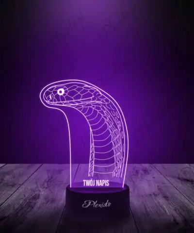 Lampka LED 3D Plexido Prezent Wąż Kobra Głowa - 1