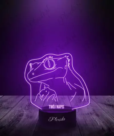 Lampka LED 3D Plexido Prezent Gekon Orzęsiony - 3