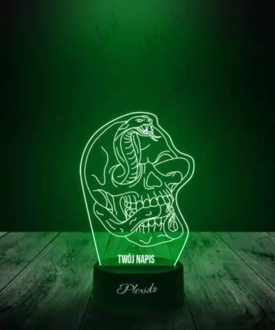 Lampka LED 3D Plexido Prezent Kobra Czaszka - 2