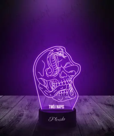 Lampka LED 3D Plexido Prezent Kobra Czaszka - 3