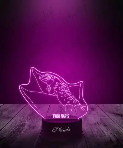 Lampka LED 3D Plexido Prezent Jaszczurka Felsuma Liść - 2