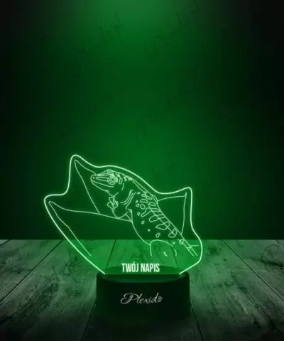 Lampka LED 3D Plexido Prezent Jaszczurka Felsuma Liść - 3