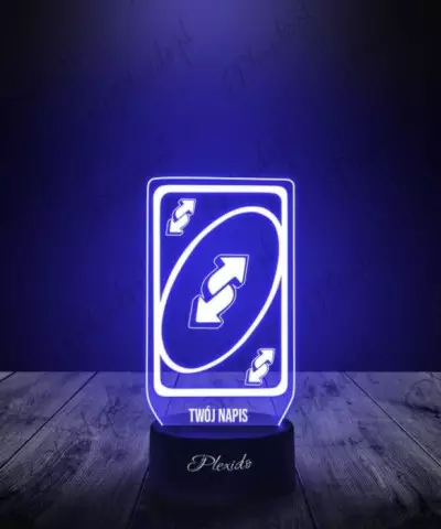 Lampka LED 3D Plexido Prezent Karty Uno Reverse - 2