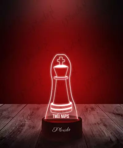 Lampka LED 3D Plexido Prezent Szachy Pionek Król - 2