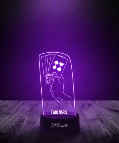 Lampka LED 3D Plexido Prezent Talia Kart w Ręce - 1