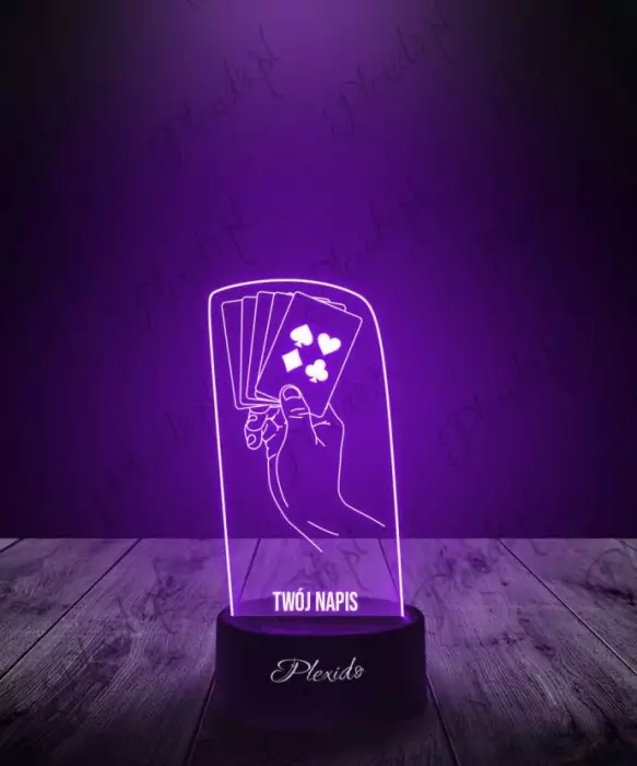 Lampka LED 3D Plexido Prezent Talia Kart w Ręce - 1
