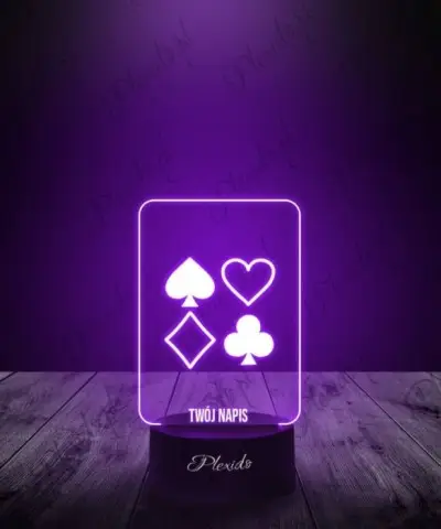 Lampka LED 3D Plexido Prezent Karta Symbole - 3