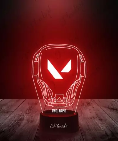 Lampka LED 3D Plexido Prezent Valorant Maska Logo - 1