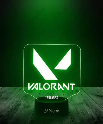 Lampka LED 3D Plexido Prezent Valorant Logo - 2