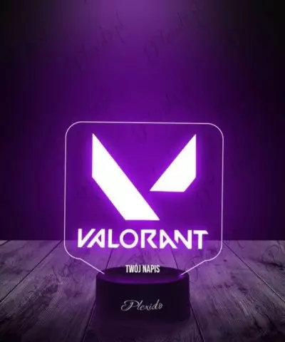 Lampka LED 3D Plexido Prezent Valorant Logo - 3
