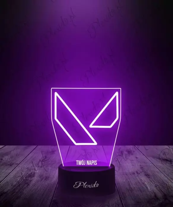 Lampka LED 3D Plexido Prezent Gra Valorant Logo - 1
