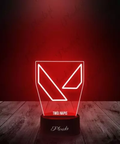 Lampka LED 3D Plexido Prezent Gra Valorant Logo - 2