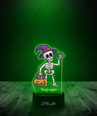 Lampka LED 3D Plexido z Nadrukiem Halloween Szkielet - 1