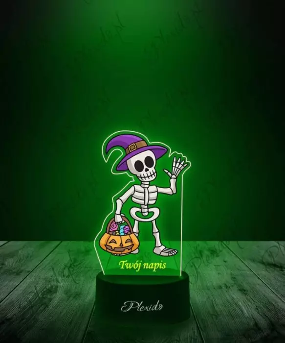 Lampka LED 3D Plexido z Nadrukiem Halloween Szkielet - 1