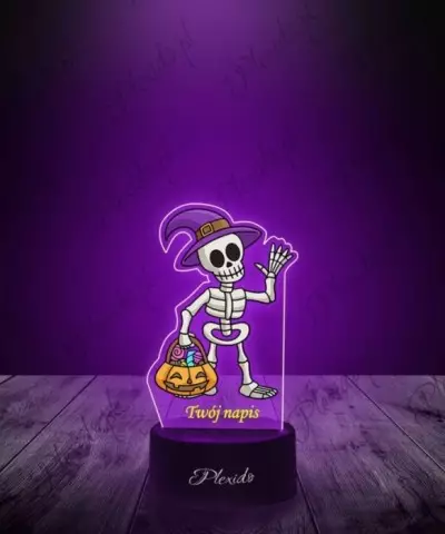 Lampka LED 3D Plexido z Nadrukiem Halloween Szkielet - 2