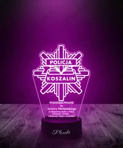 Lampka LED 3D Plexido Policja Podziękowanie - 2